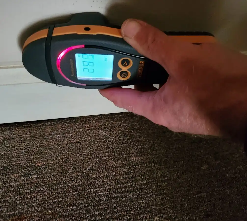 Moisture detection at baseboard during Mold Inspection & Testing in Spring Valley